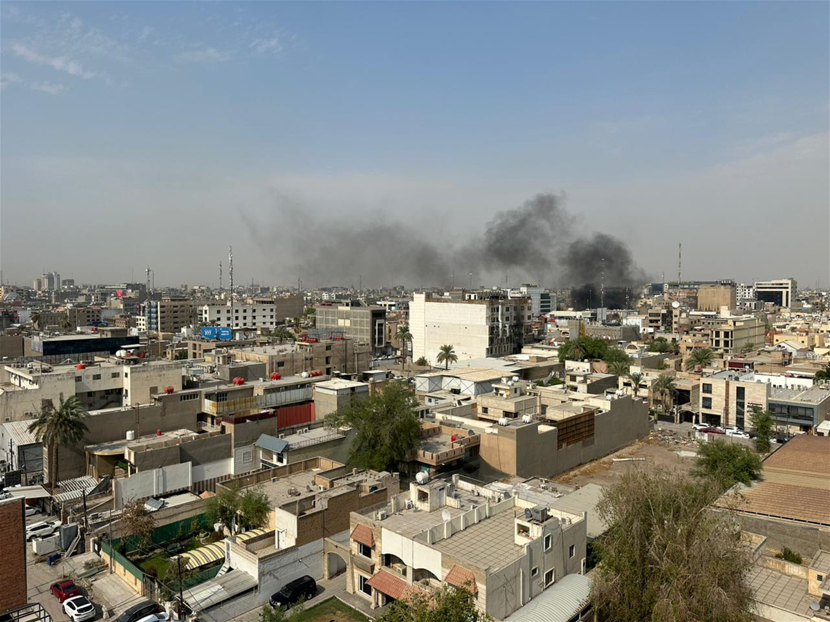 اندلاع حريق بمنطقة العرصات في بغداد