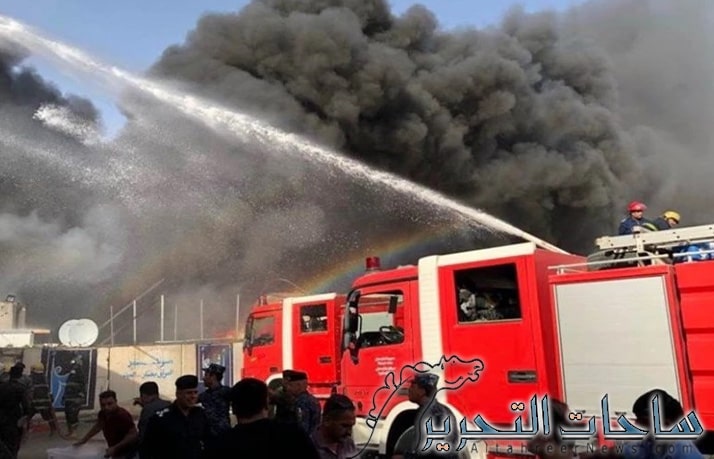 دون تسجيل خسائر بشرية .. اندلاع حريق بمحال تجارية للاصباغ وسط بغداد