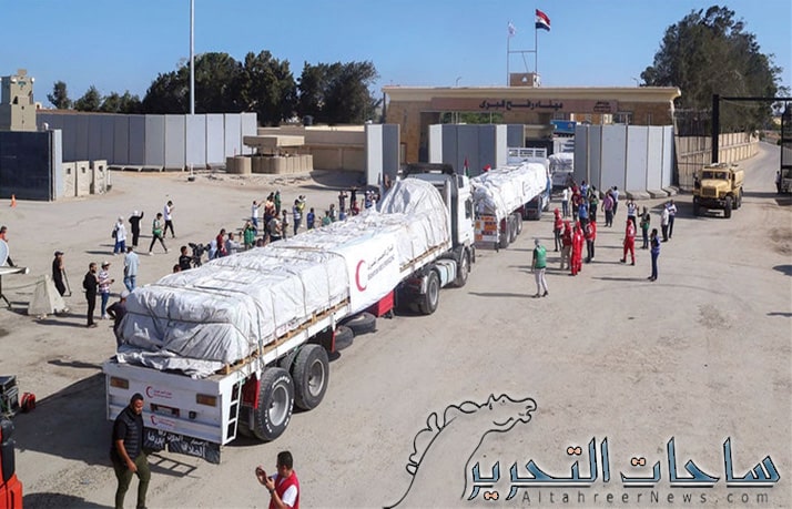 دخول 60 شاحنة محملة بالمساعدات الى غزة