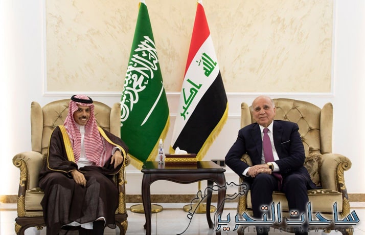 فؤاد حسين يستقبل وزير الخارجية السعودي في مطار بغداد