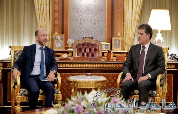 بارزاني يلتقي السفير البلجيكي في العراق