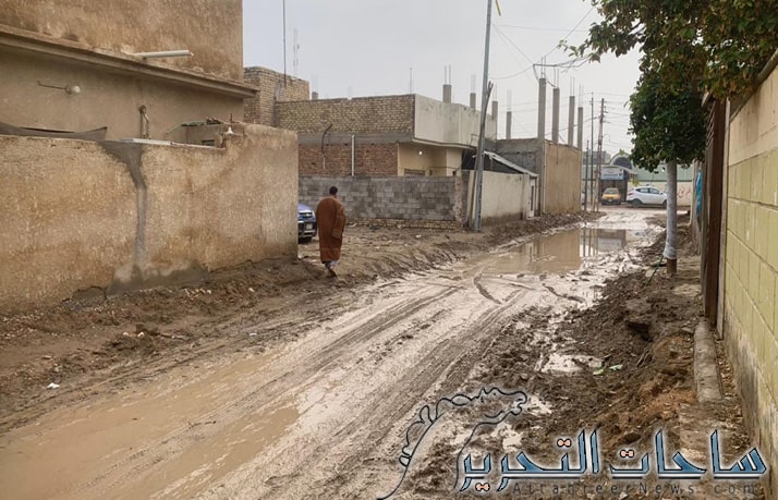 اول زخة مطر تفضح شوارع وازقة محافظة الديوانية